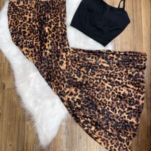 Falda plisada animal print